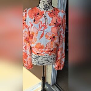Haver & Blair Floral Women's Top - Orange and White
